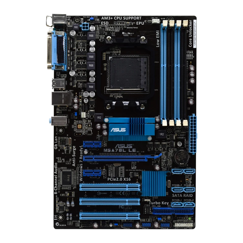 Asus M5A78L LE  Motherboard Socket AM3/AM3+ DDR3 16GB support Athlon IIX2 245e 280 FX-8320 FX-8100 FX-6300 FX-4150 cpu ATX