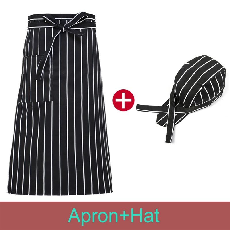 Stylish Cooking Apron Catering Hotel Cook Work Apron Restaurant Kitchen Cooking Pinafore Cafe Bakery Waiter Aprons Pirate Hat