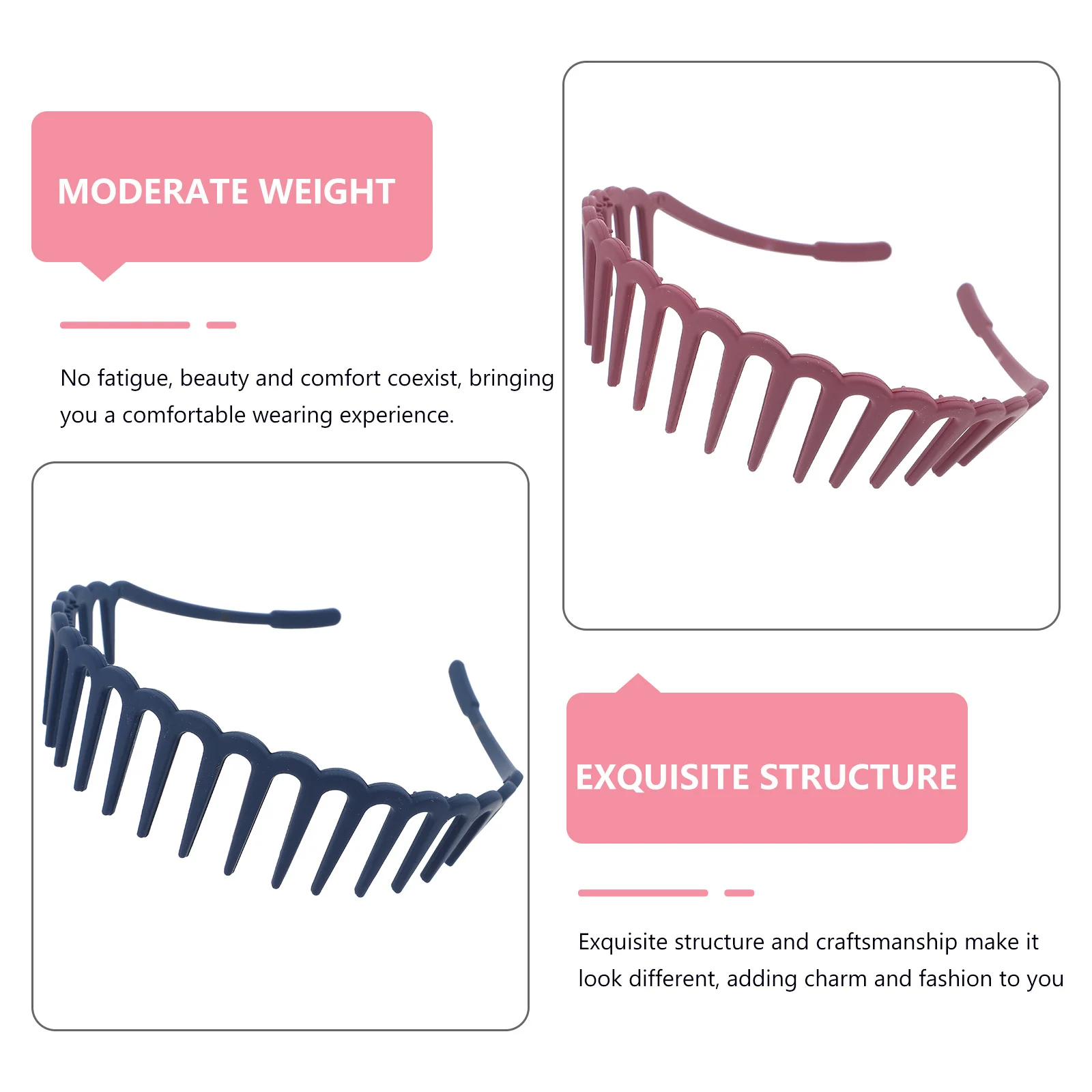 6 pièces de bandeaux en plastique à dents serrées, élégants, pour femmes, accessoires de coiffure pour fêtes, mariages, mode, bandeaux décoratifs