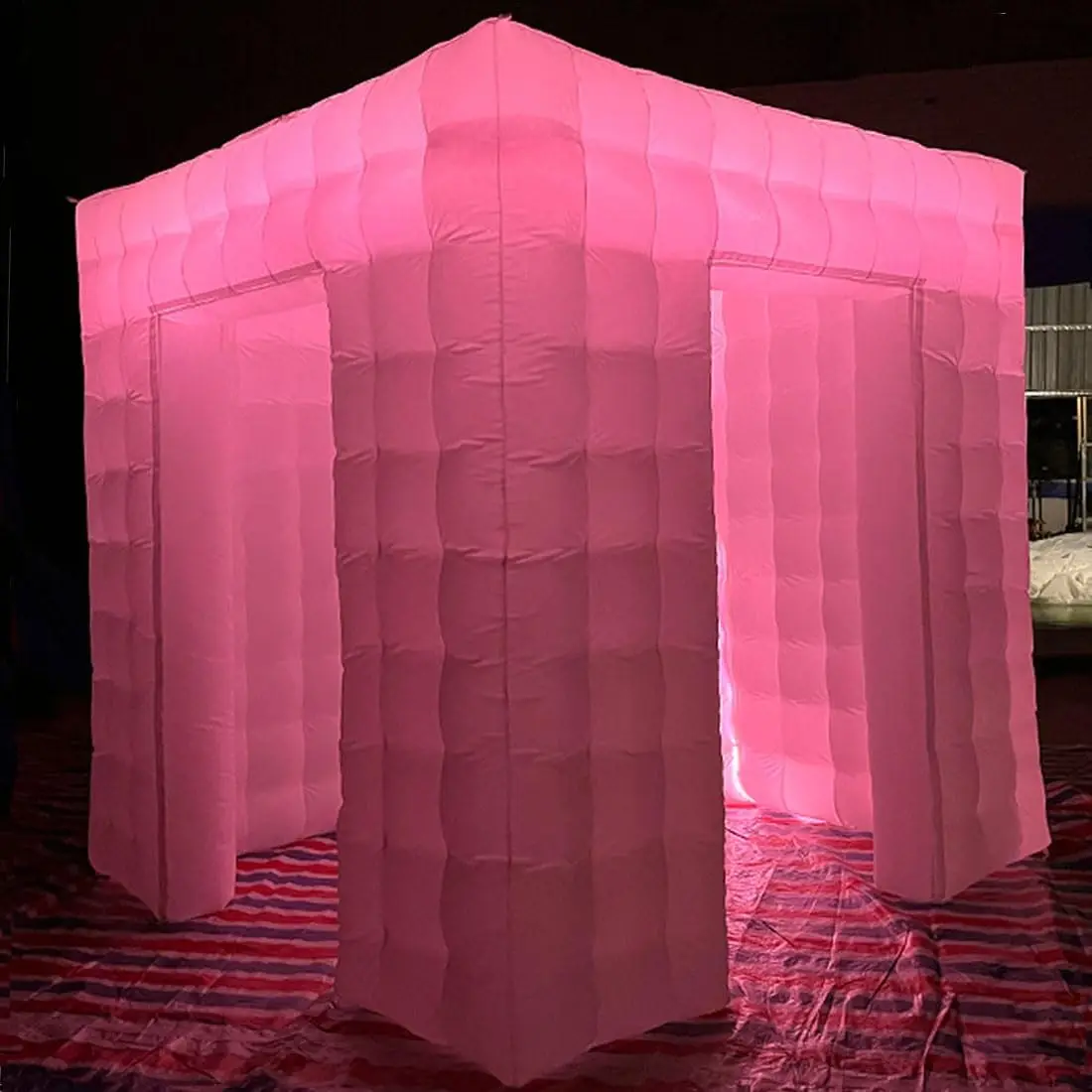 Fotomatón inflable portátil con 2 puertas y luz Led para fiesta de boda