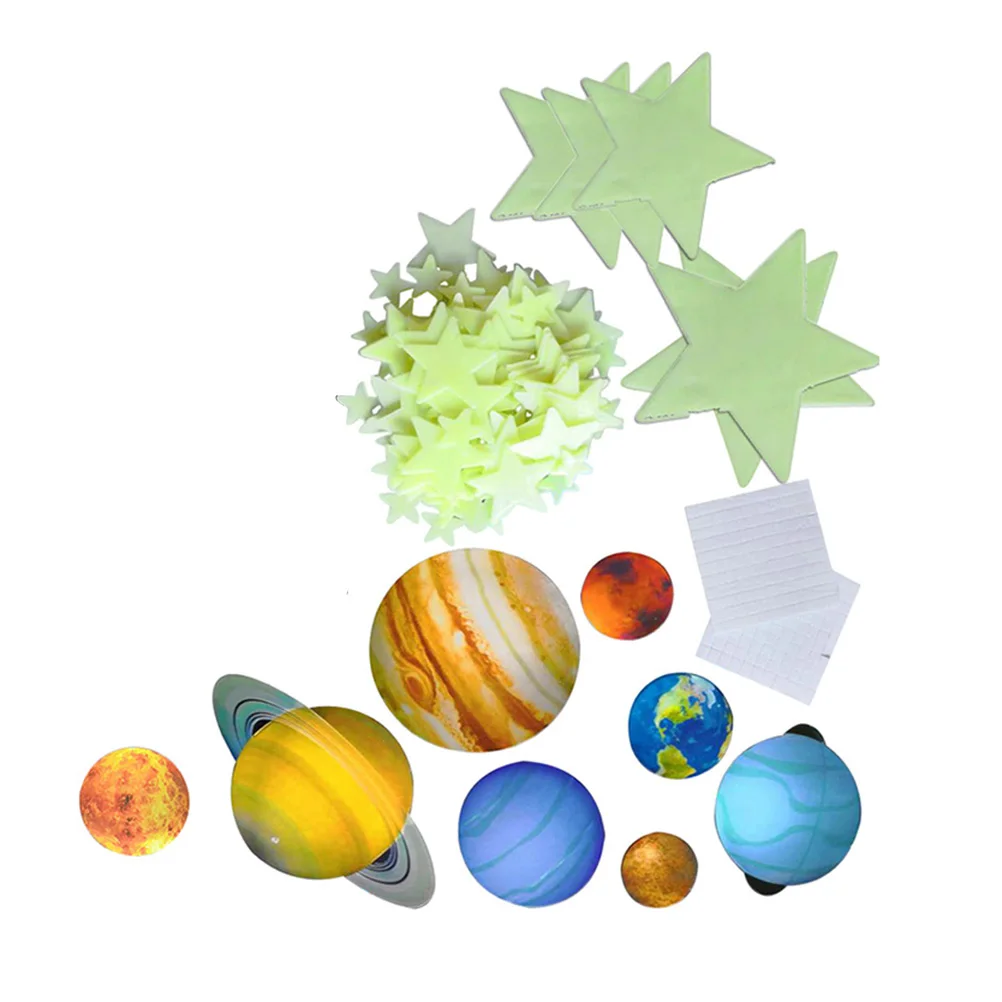 

Luminous Planets Light-Emitting Moon Wallpapers 3D Wall Stickers Room Decor Durable Waterproof Acrylic Ceiling