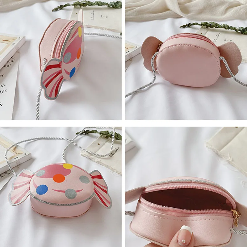Cute Candy Children Messenger Bag Princess Girl Mini Handbags Pu Leather Coin Purse  Chain Purses Kids Crossbody Shoulder Bags image 6