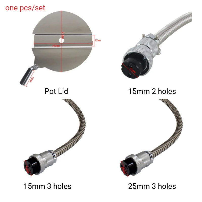 1PCS Universal Popcorn Machine Parts Replacement Includes Power Cord 2-Pin 3-Pin Plug Female 15mm 25mm / Anti Scorching Pot Lid