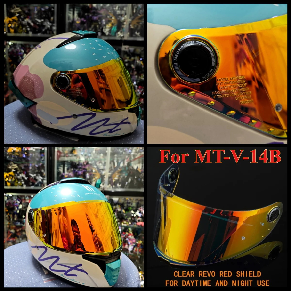 Fit for MT Revenge 2 S Helmet Visor Replacement – Original MT-V-14B Shield for MT Motorcycle Helmets Capacete Moto