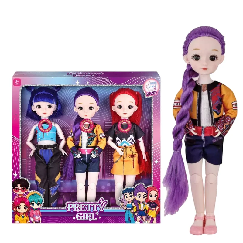 Süße Puppe tragen KPop Kleidung Puppe 3D Auge mit Thema Lied Musik zartes bewegliches Gelenk Spielzeug für Fans Geschenk