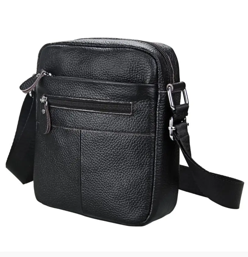 

Small Genuine Cowhide Leather Men's Shoulder Bag Clutch Handbag Messenger Male Bags Crossbody Sling Tote Small Zipper bolsos sac