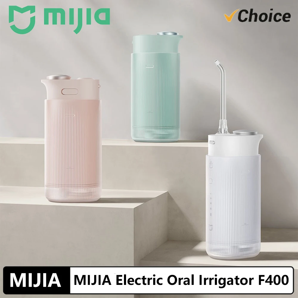 2026 MIJIA Portable Oral Irrigator F400 4 Mode 200mL Water Tank 1700 Time/m Water Spray Retractable Irrigator Flosser Pick Jet
