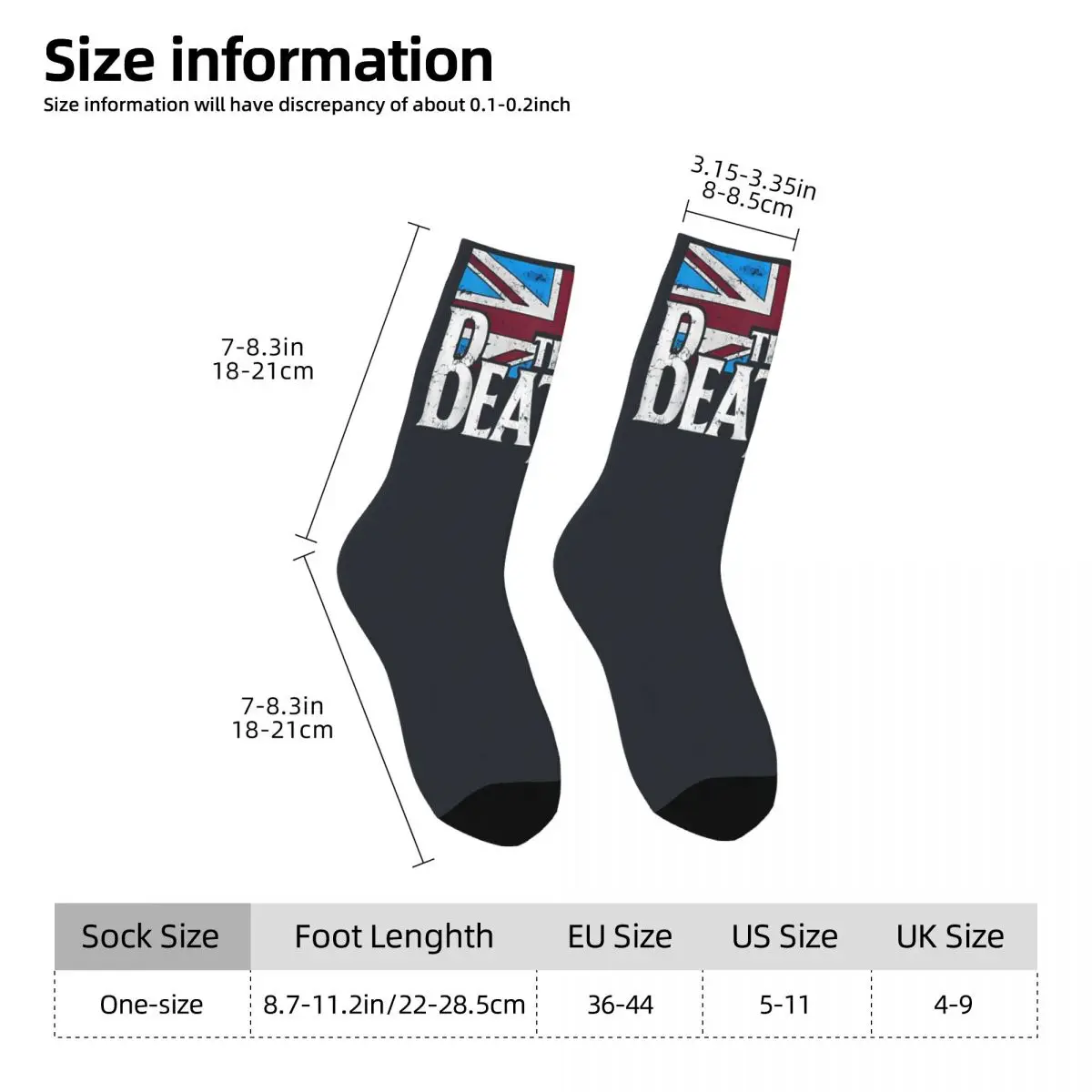 Calzini a compressione da uomo Vintage Popular Band Unisex The Beatle Harajuku Seamless Printed novità Crew Sock