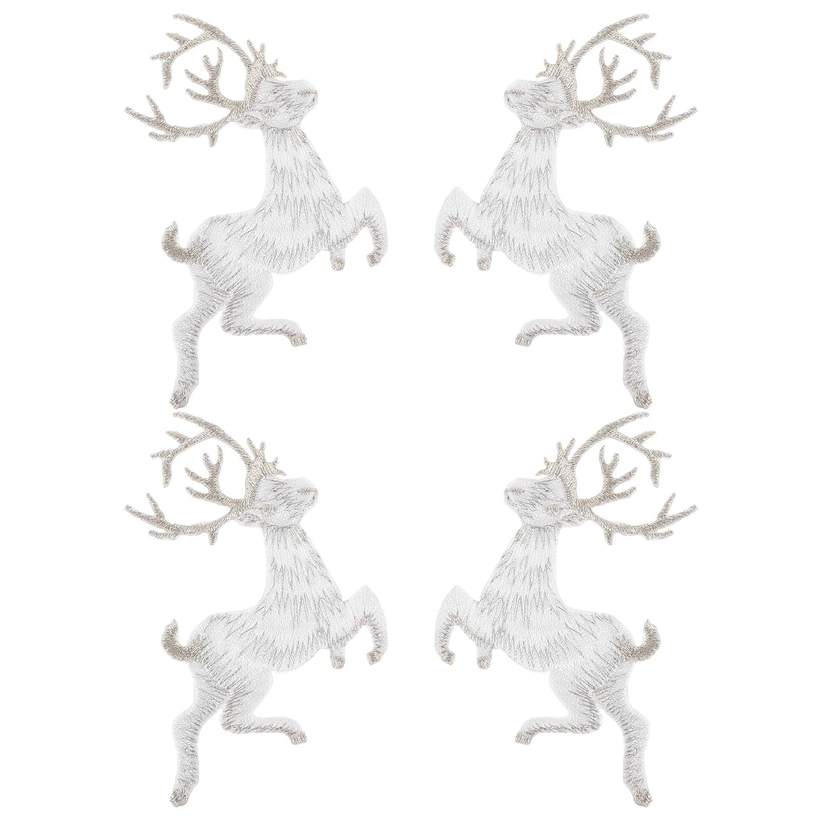 4 Pcs Deer Cloth Stickers Christmas Embroidery Clothing Repair Patch Dressing DIY Child