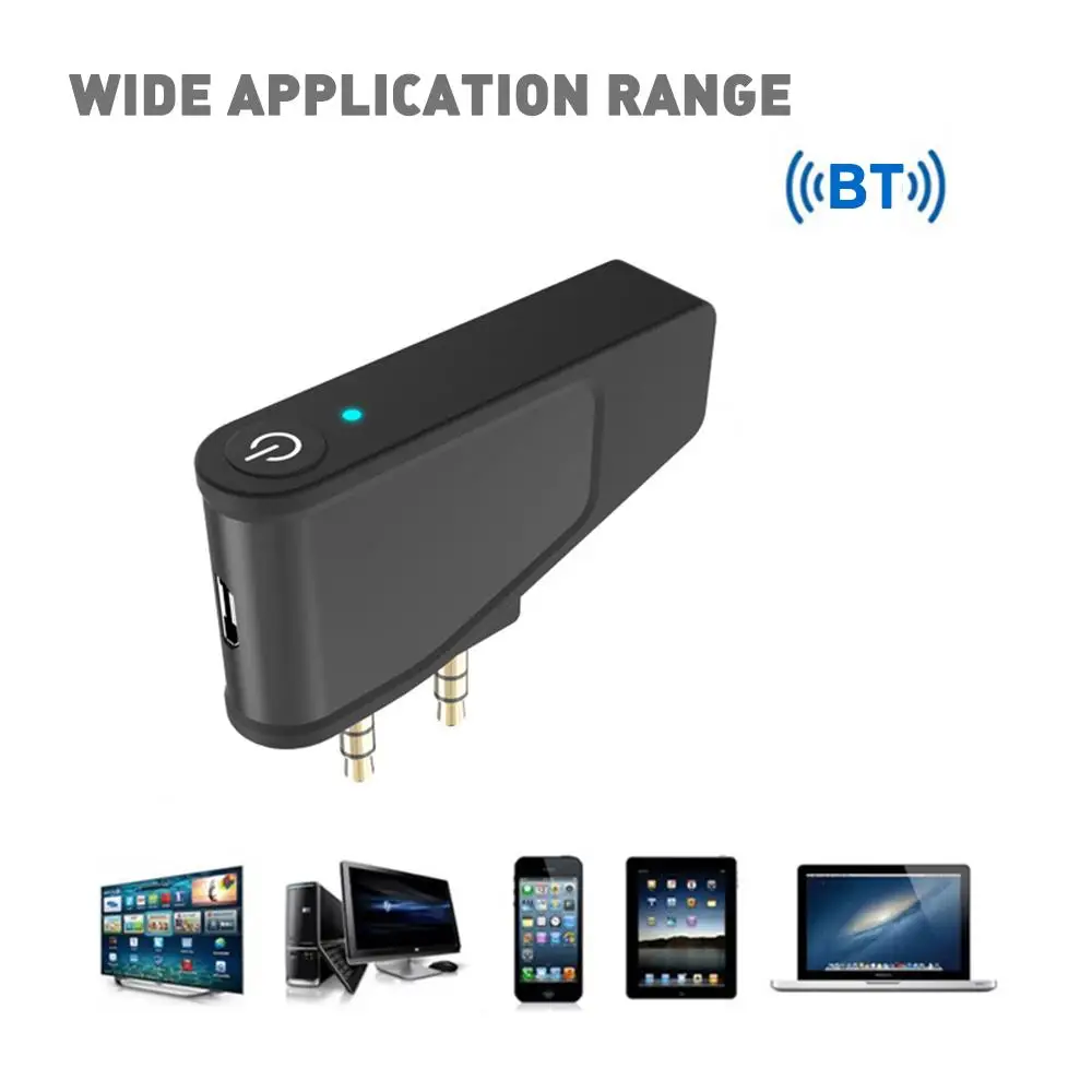 Bluetooth 5.3 Airplane Airline Flight Adapter Wireless MSBC Encoding Transmitter Headphones Support 2020KHz AAC, SBC, M1E2