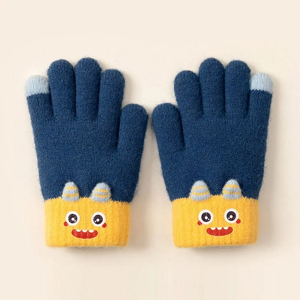 Winter Warm Children's Gloves Soft Stretch Thickened Student Writing Gloves Knit Mittens for Boys Girls for Women & Men