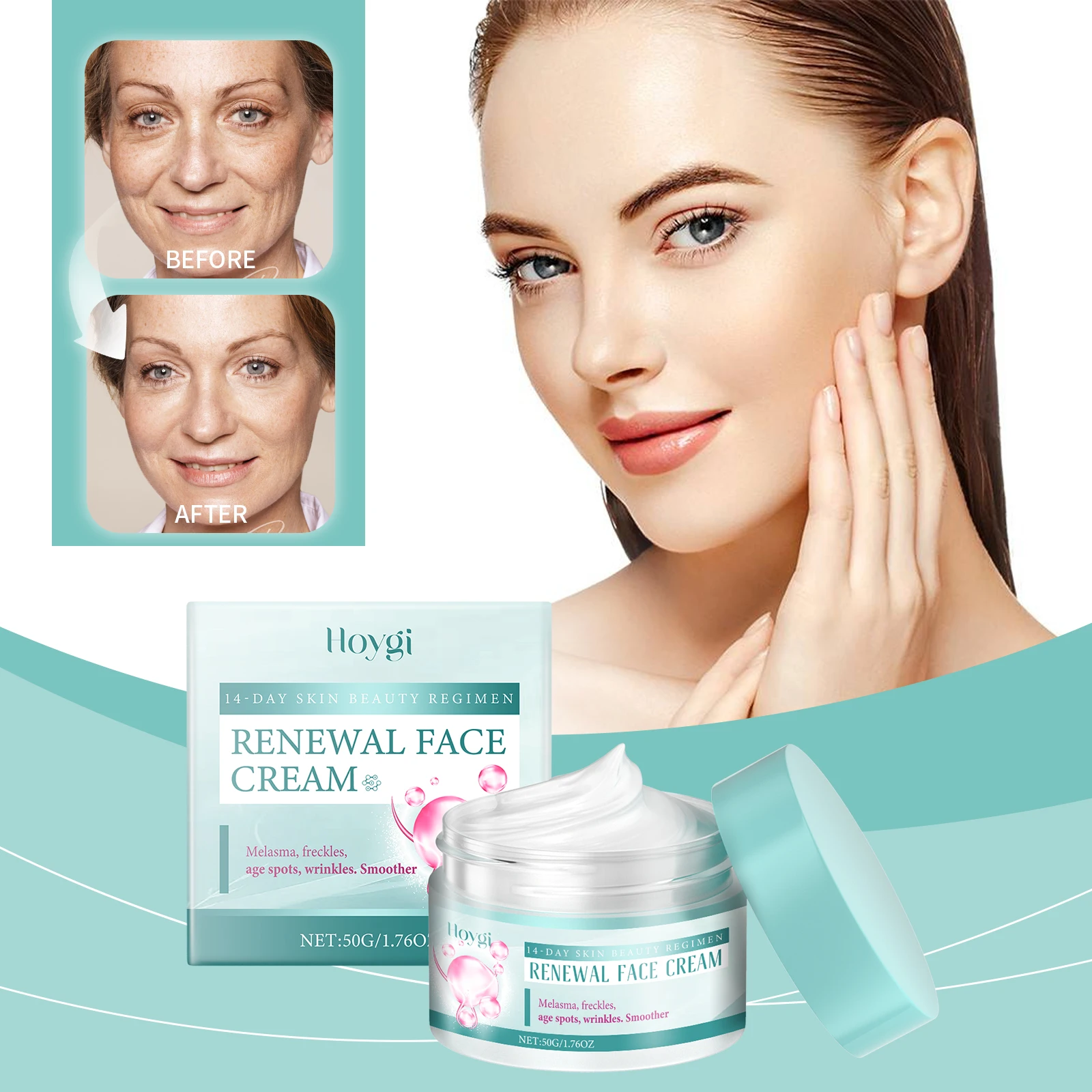 "14-Day Brightening Face Cream for Dark Spots, Wrinkles & Smooth Skin – Anti-Aging for Melasma & Freckles"