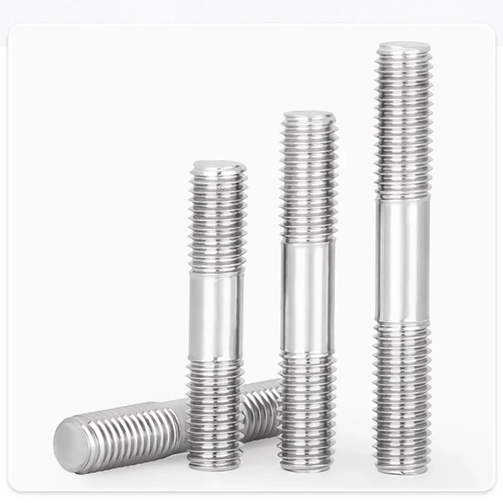 1 Pcs Double End Threaded Stud Bar Rod Bolts 304 Stainless Steel Screws Size M24x60mm M24x100mm M27x200mm M30x190mm M36x100mm