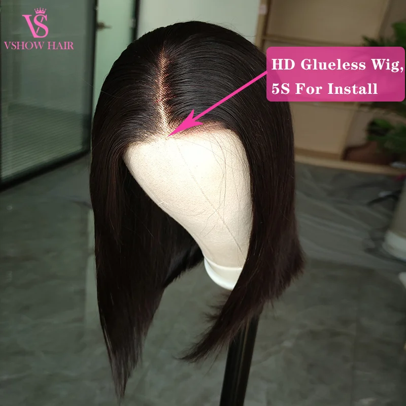 Short Straight Bob Glueless Pre Plucked Human Wigs Ready To Go 4X6 HD Lace Closure Glueless Brazilian Bob Wigs On Sale