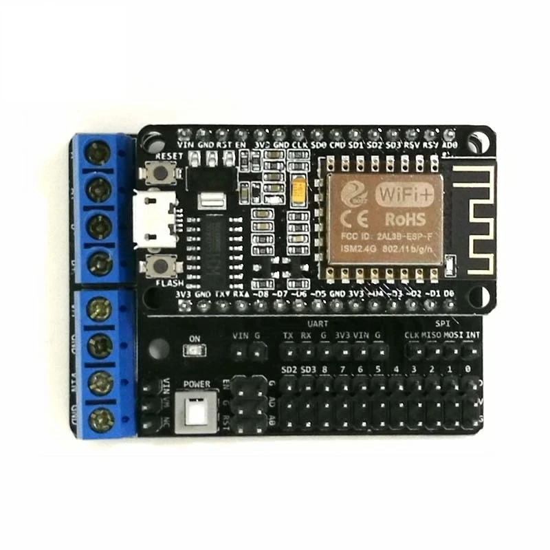 NodeMCU ESP8266 Development Board + Motor Drive Shield WiFi ESP8266 ESP 12F DIY RC Kit for Smart Robot Car/Tank Chassis DIY