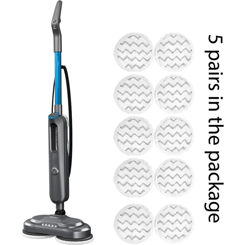 AEE8-Rotating Steam Mop Pads For BISSELL Spinwave Smartsteam 3897A 3712 3712W Replacement Pads