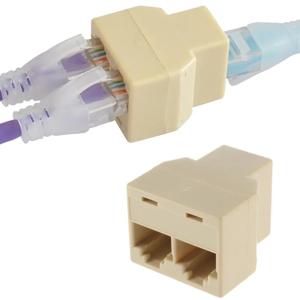 3/5/10 Uds nuevo RJ45 Ethernet LAN red Y divisor adaptador de 2 vías acoplador de 3 puertos, conector de enchufe 8P8C herramientas de Internet