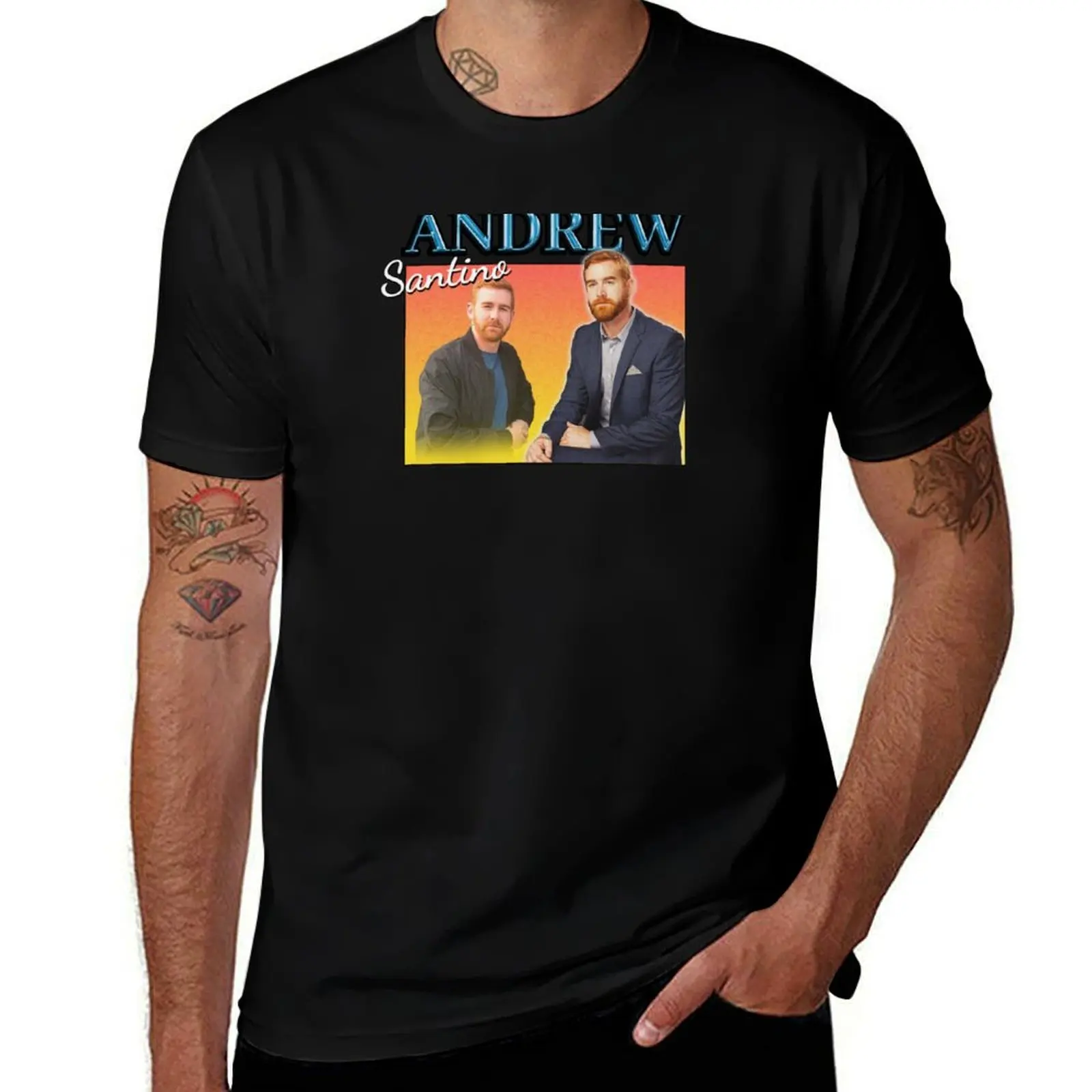 Andrew Santino retro / vintage design T-Shirt cotton t-shirt plain for man package T-Shirt