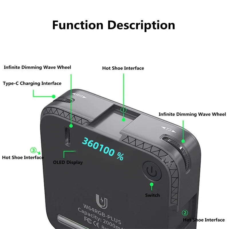 RGB الفيديو الضوئي LED ضوء الشمس قوس قزح الإسقاط التصميم المغناطيسي للتصوير الفوتوغرافي الإضاءة الذاتية استوديو الصور لايف TikTok ملء مصباح