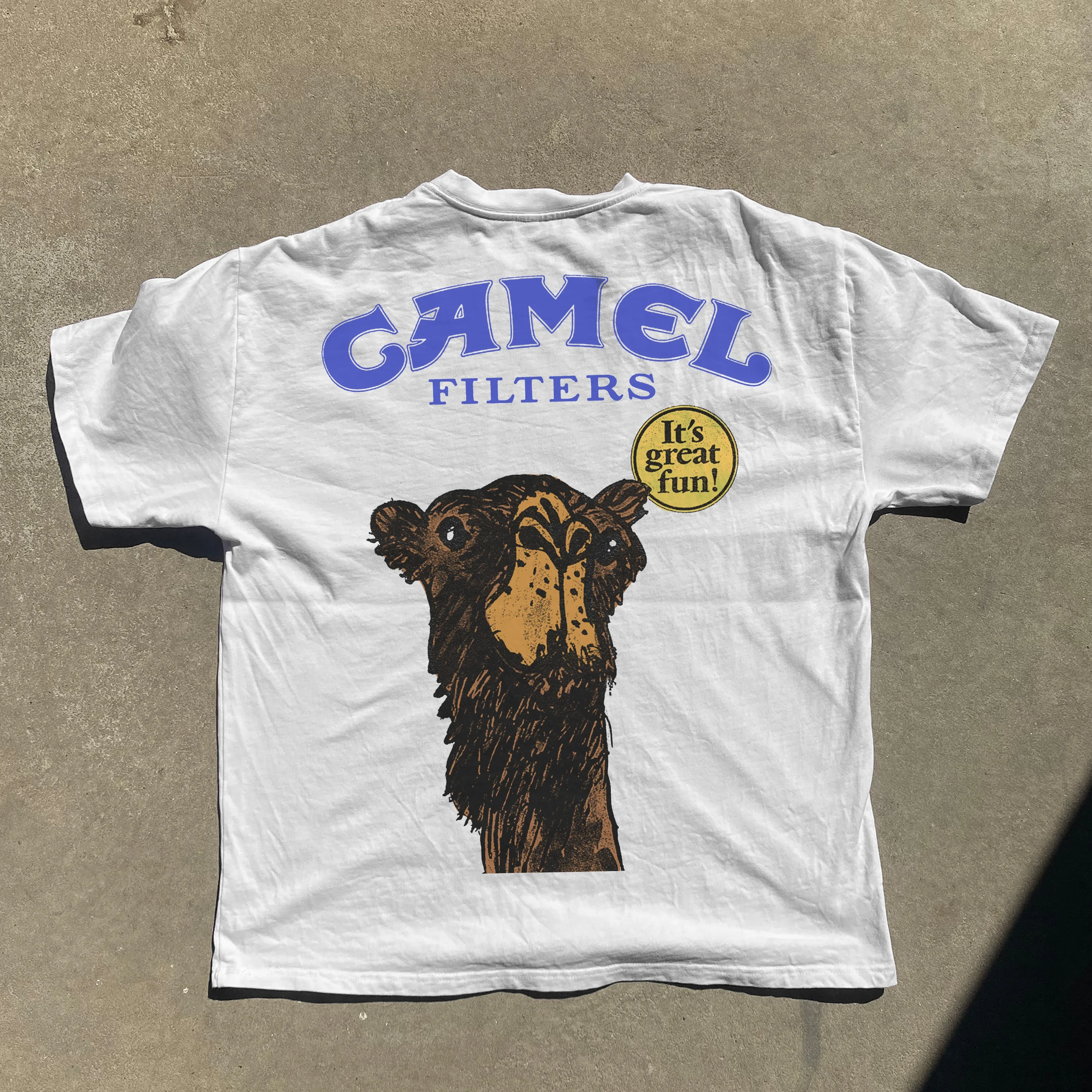Camiseta con estampado de camello para hombre y mujer, camiseta informal de algodón con estampado de camello vintage, ropa de calle de manga corta