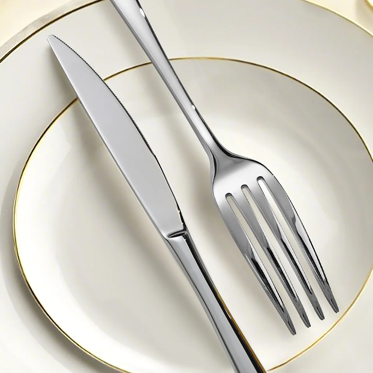 New Luxury Cutlery 18/10 stainless steel 304 Flatware Set For 6 Dinnerware Set Silver Drop Shipping