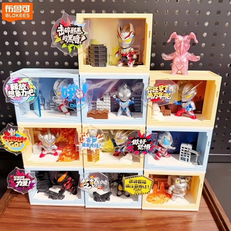 

Original Blokees Mojipod Diorama Ultraman Energetic Theater 01 City Of Heroes Series Blind Box Collection Toys Boys Gifts