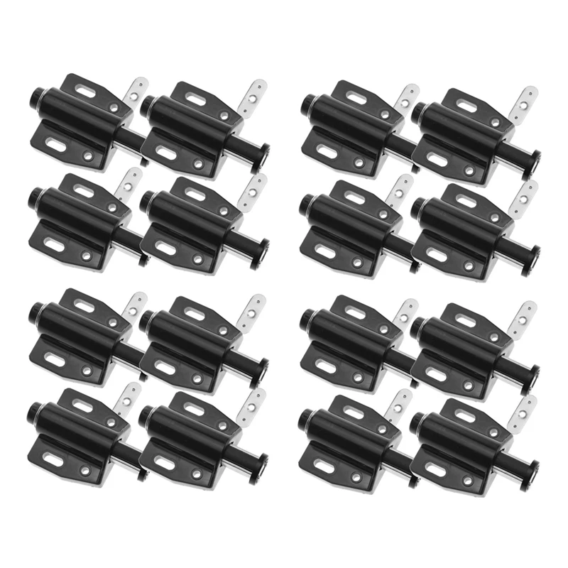 16PCS Black Magnetic Push To Open System Damper For Cabinet Cupboard Drawer