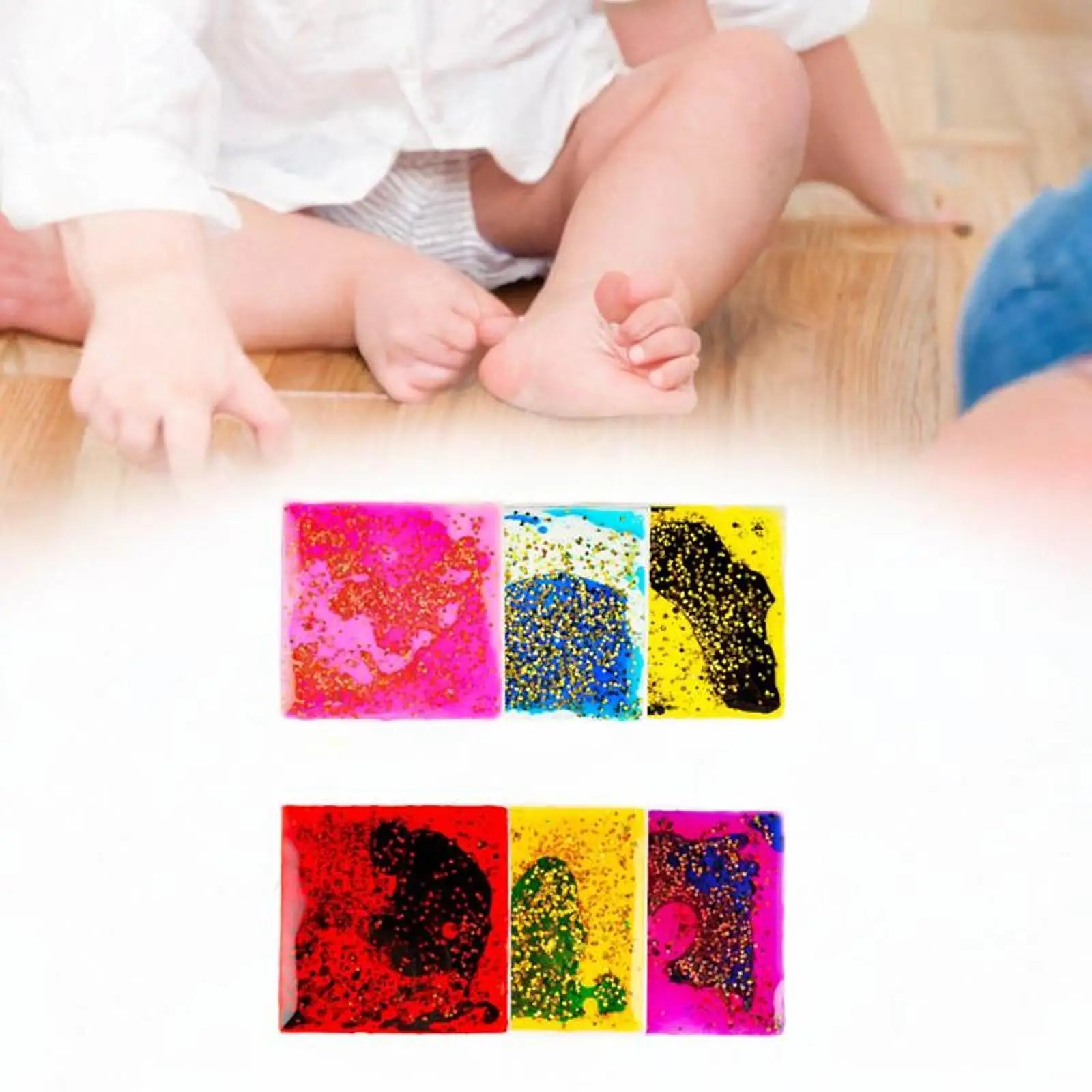6x Sensory Soft Gel Liquid Toys Fidget Toy for Children Toddlers Gifts