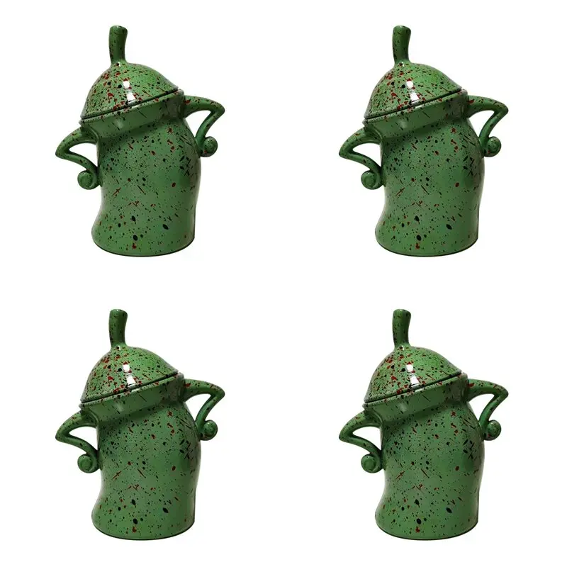 

【Festival】4X Canister With Attitude, забавные герметичные контейнеры для хранения продуктов на кухне, милые емкости для хранения продуктов с герметичной крышкой, зеленые