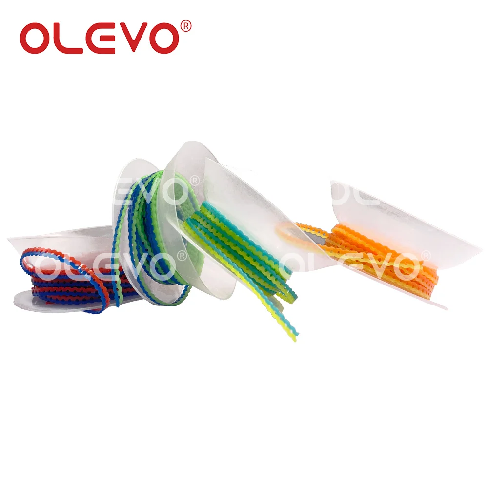 OLEVO 15Feet 4.5m Dental Power Chain For Braces Rubber Bands Orthodontic Elastic Ultra Powerchains Long Short Continuous Colorfu