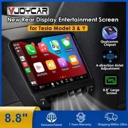 VJOYCAR Newest 8.8inch 4K HD Rear Display for Tesla Model Y 3 WIFI Entertainment Screen Qualcomm Chip 4-Direction Airlet Adjust