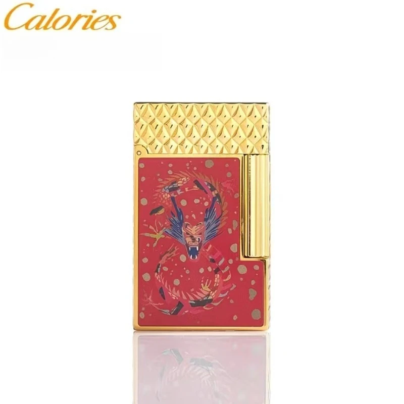 Calories aloud sound inflatable lighter zodiac dragon side-sliding crisp steel sound cigarette lighter business men's gift