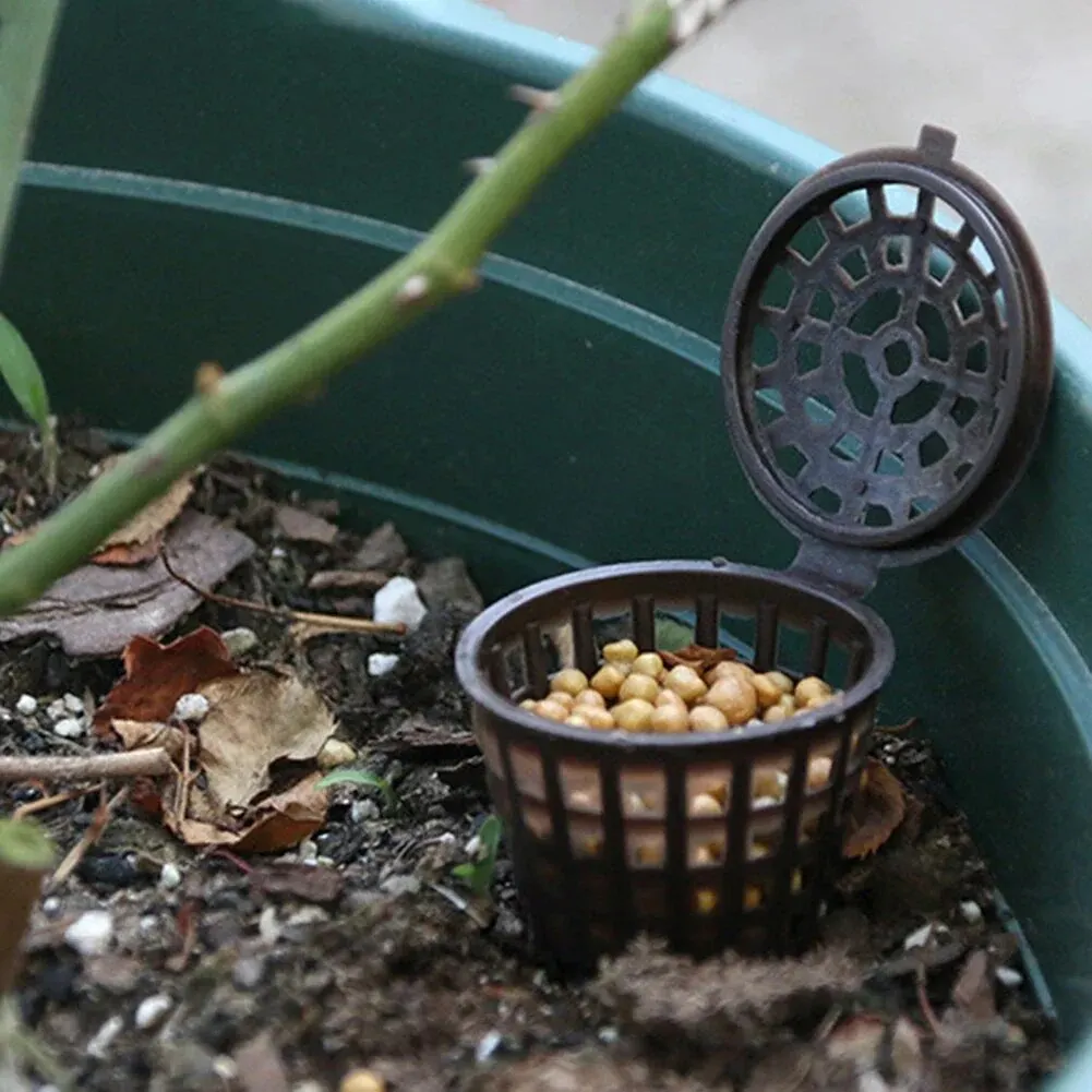 50Pcs Plant Fertilizer Baskets With Lid Orchid Cultivate Park Root Nursery Pots Bonsai Portable Automatic Fertilizer Pot Box