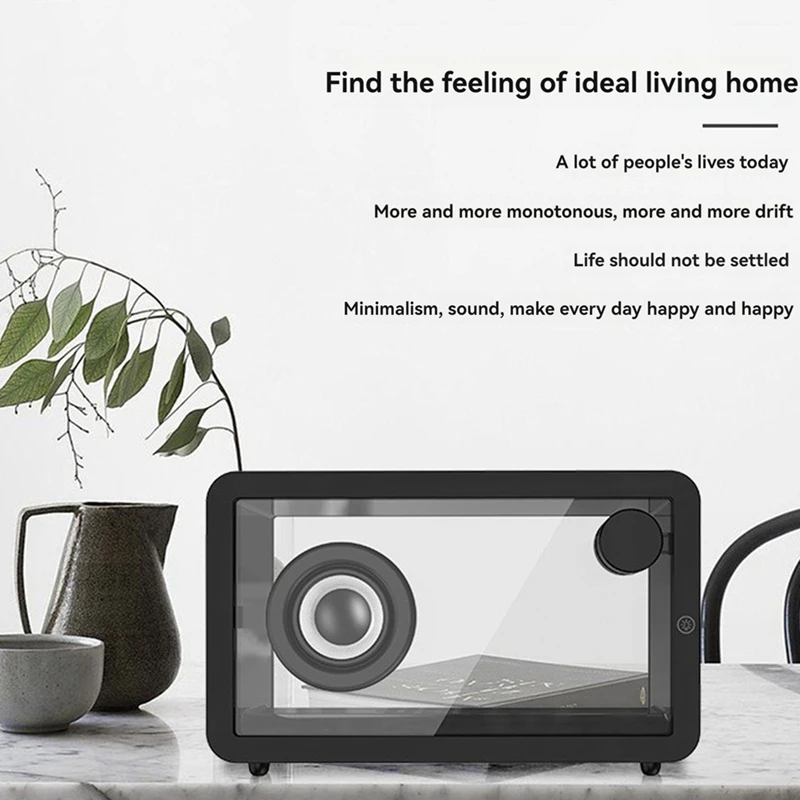 A73E-Portable Colorful RGB Simple Desktop Small Speaker LED Atmosphere Light Transparent Bluetooth Speaker