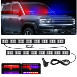 2PCS Police Flasher Lights 54led Strobe Light Led Warning Light Bar Pickup Truck Flashing Blue Red Beacon Stroboscopes For Auto