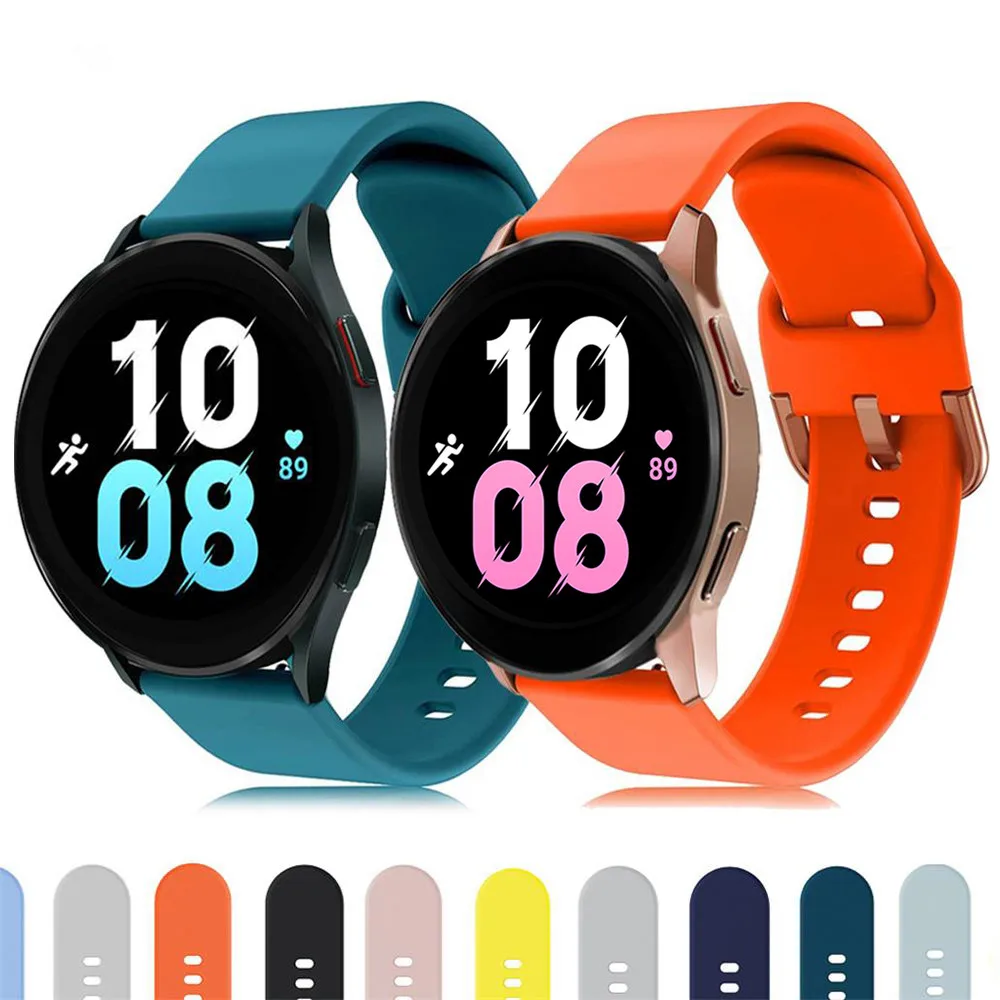 22/20mm Strap for Samsung Galaxy watch 4 6 Classic/5 pro/46mm/42mm/3 silicone smartwatch bracelet Gear s3 frontier Active 2 band