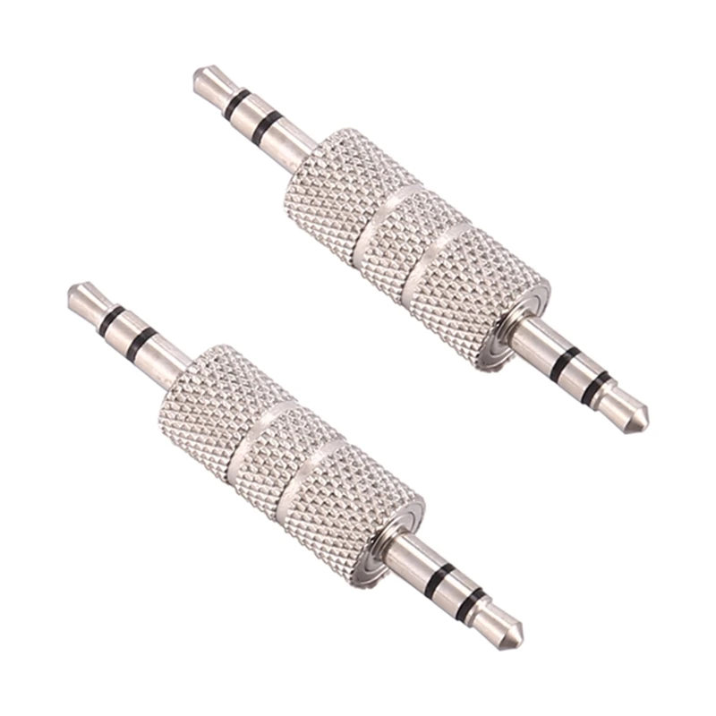 2 unidades 3,5 mm estéreo macho para 3,5 mm macho adaptador de áudio para fone de ouvido conector acoplador