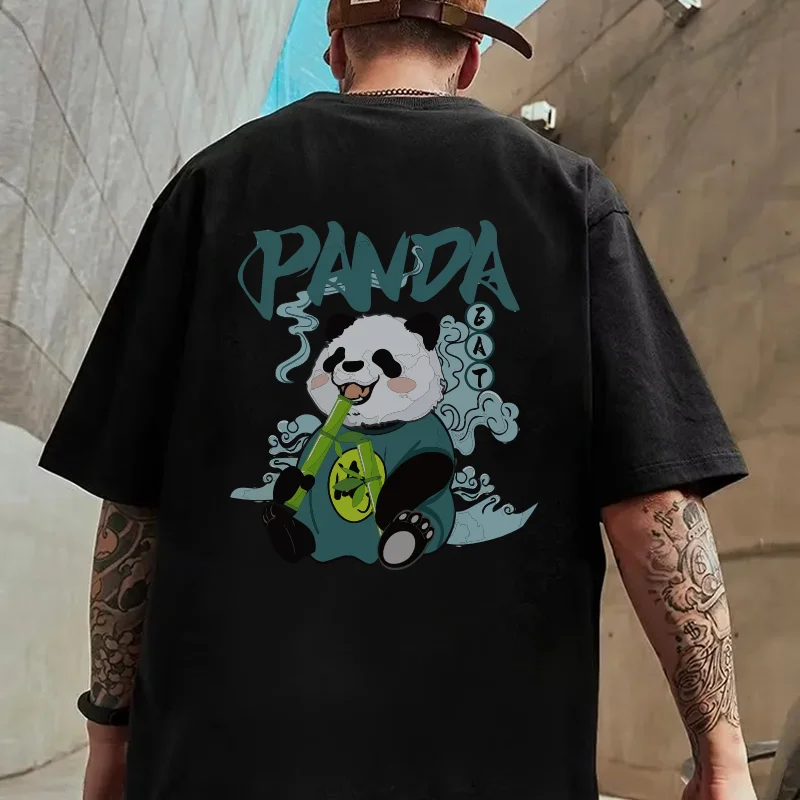 New Year Men's T Shirt 3d Chinese Panda Printed Male Clothing Summer Casual Short Sleeve Top Loose Oversized T-Shirt Street Tees