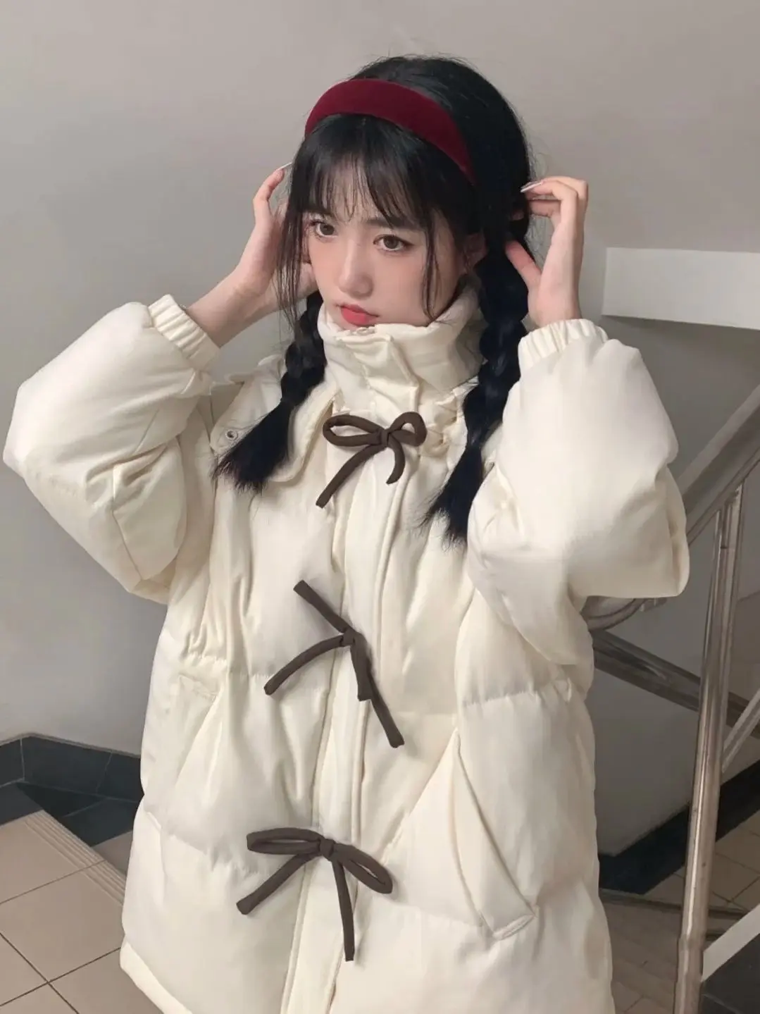 パーカー レディース ストリート 秋 デニム風 クロップド エラスティックヘム フィット クリーンフィット プレッピー カレッジ スクールユニフォーム トレンディ 若々しい モダン