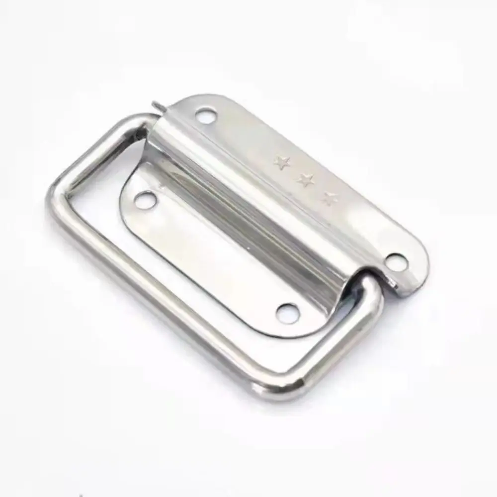 Stainless Steel Handle Cabinet Drawer Handle Folding Furniture Accessories Simple Door Handle Household Silver Wooden Box Handle