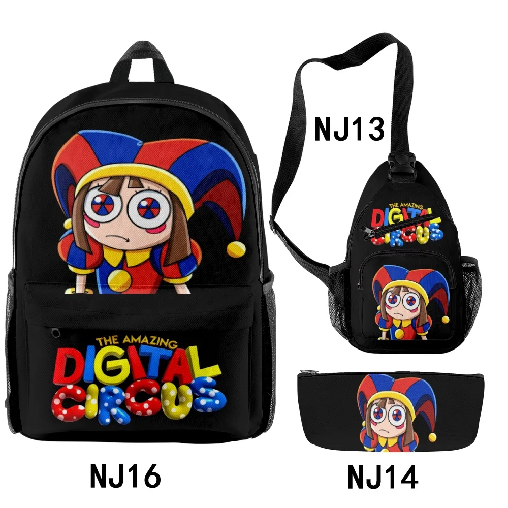 

Hip Hop Popular The Amazing Digital Circus 3D Print 3pcs/Set pupil School Bags Travel Laptop Backpack Chest Bag Pencil Case