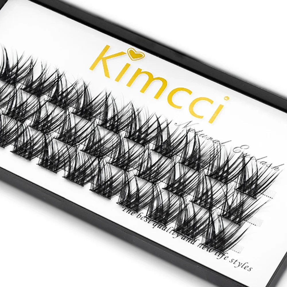Kimcci „M J“ 30 Bündel künstliche Nerz-Wimpernverlängerung, segmentierte falsche Wimpern, natürlich, weich, DIY 3D, russisches Volumen, künstliche Wimpern