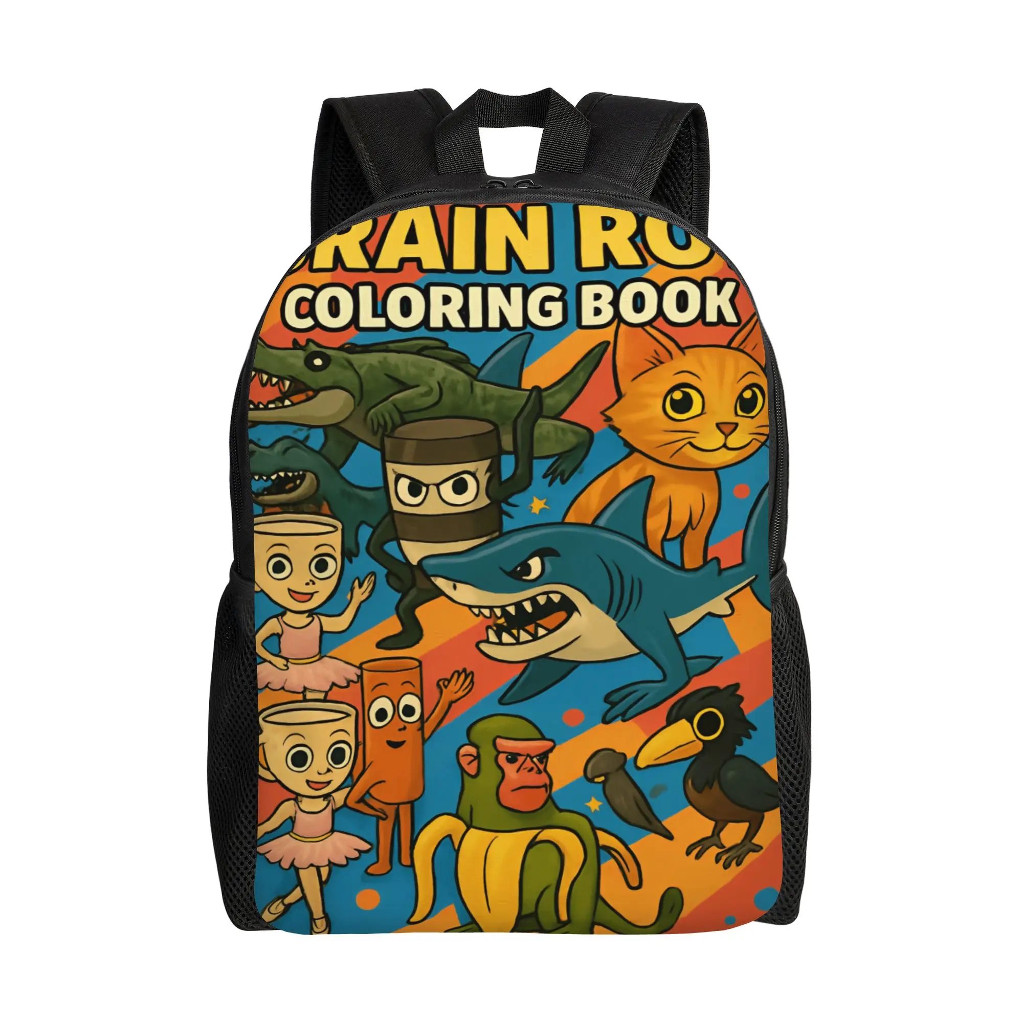 Funny Brainrot Backpack  University Backpacks Male Designer Big High School Bags Elegant Rucksack