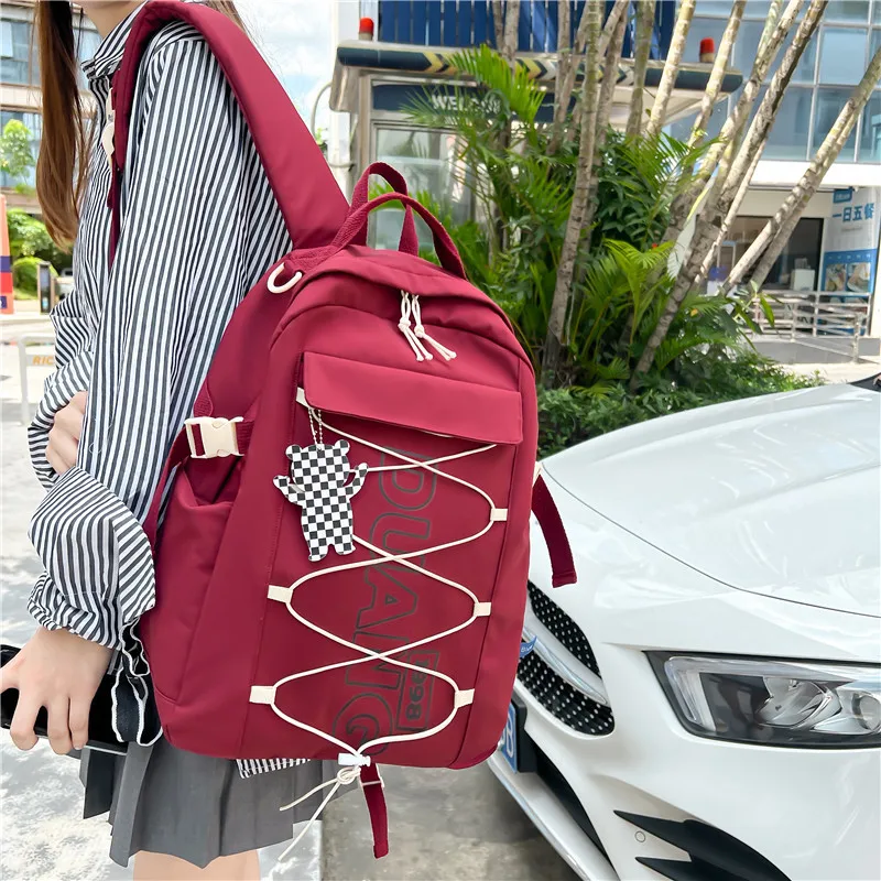 Waterproof White Women Backpack Female Travel Bag Backpacks Schoolbag for Teenage Girls Solid Color Bookbag Mochila Bookbag