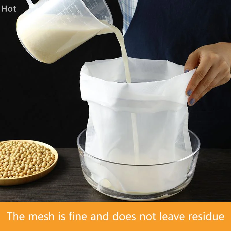 

100 Mesh Nylon Filter Nut Milk Bag Net Yogurt Tea Beer Coffee Oil Food Filter Strainers Mesh Kitchen Strainer Bags Kitchen Tools