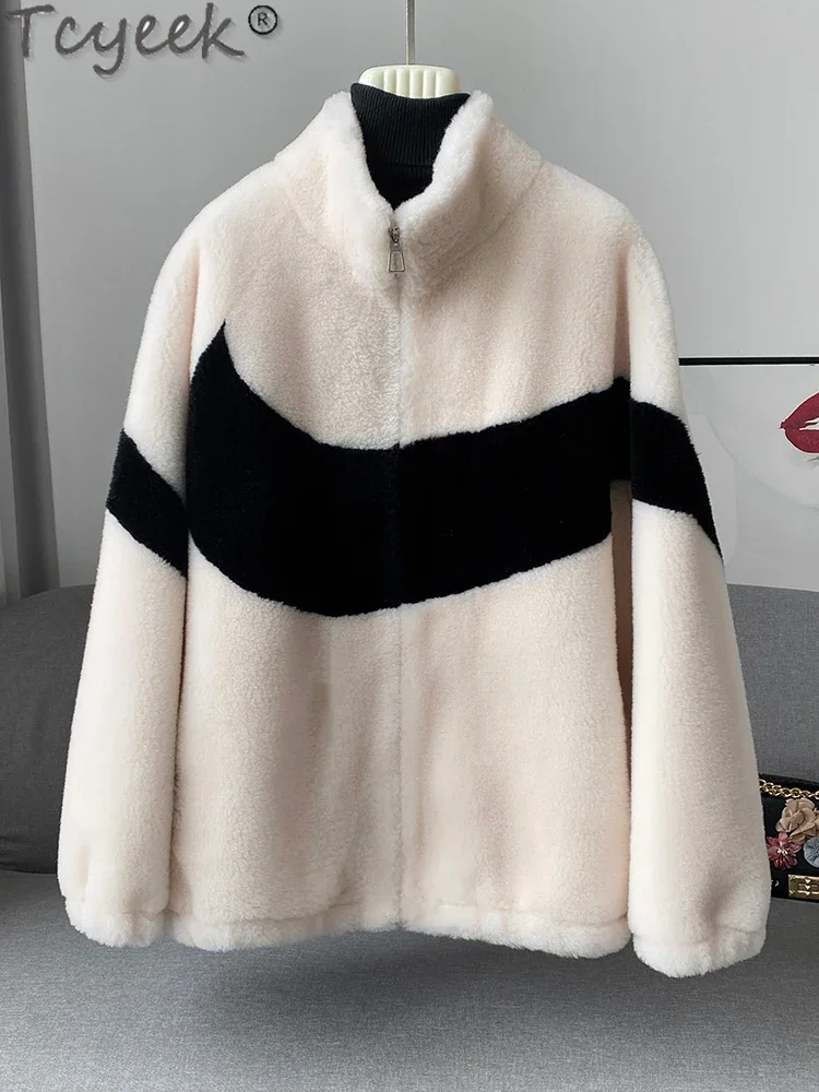 

Tcyeek Grain Sheep Shearling Coat Winter Women's Fur Jackets 100% Wool Jacket Women New in Outerwear 2024 Chaquetas Para Mujer