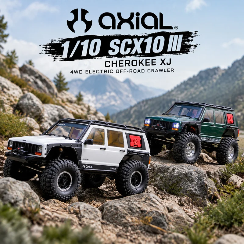 Axial SCX10 III 1/10 Cherokee XJ Rc Car 4WD Electric Off Road Rock Crawler RTR 3S Brushed Remote Control Vehicle For Hobby