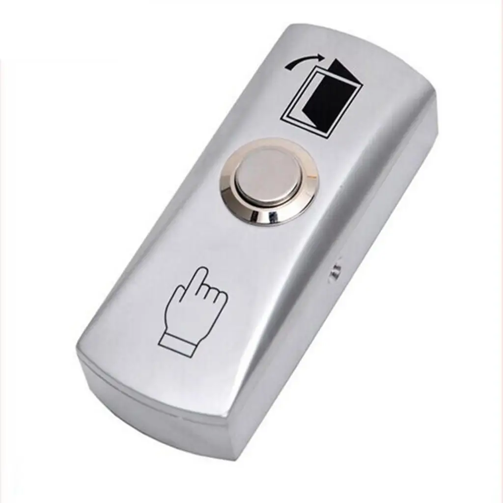 Door Access Button Switch Zinc Alloy Silver Exit Door Release Push for Home Automation
