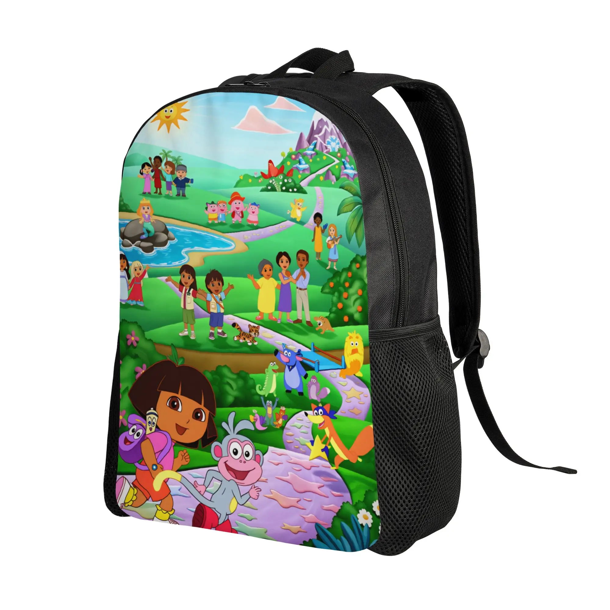 D-Doras and Friends Backpack  Daily Backpacks Female Fun High School Bags Colorful Print Rucksack