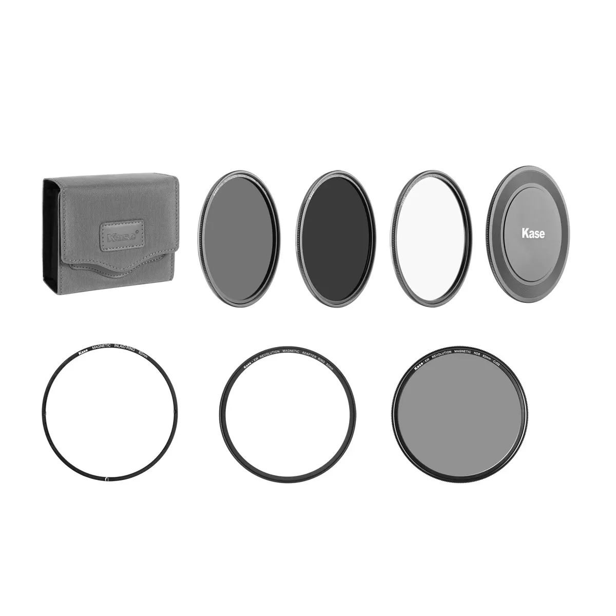 Kase KW Revolution Professional ND set  (CPL/ND8/ND64/ND1000/adapter ring/filter bag/front lens cap) for 67 72 77 82mm lens